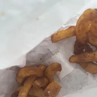 There is a hair in my fries and that's not mine bc it's at the bottom of the bag