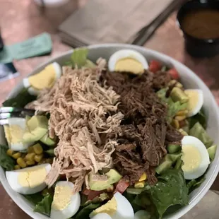 Cobb Salad Dressing On Side Half Chicken Half Beef