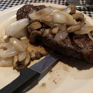 Strip steak tonight was EXCELLENT! $12.00! Cooked perfectly.