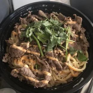 Steak garlic noodles