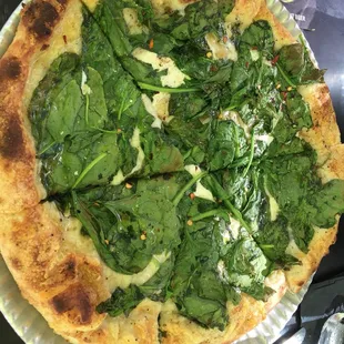 Spinach White Pizza