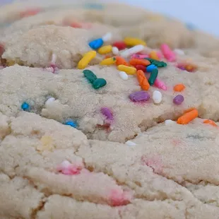 a cookie with sprinkles