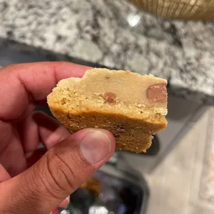 As you can see, the cookie is badly under cooked.