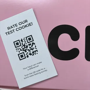 The QR code for the taste votes
