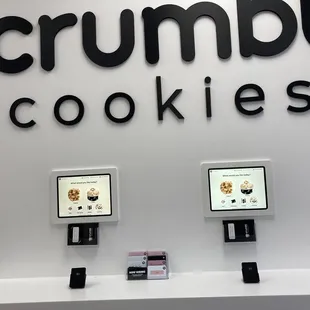 a display of crumbl cookies