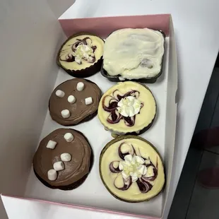 1 Cinnamon Bun cookie 2 Hot Chocolate cookies 3 Cheesecake cookies