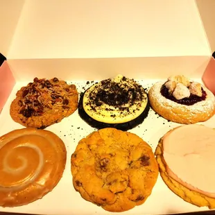 a dozen donuts in a box