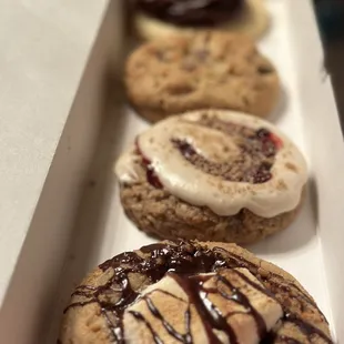 S'mores, Triple Berry Crumble, Milk Chocolate Chip and Chocolate Cupcake whoa! Now that's a line up!