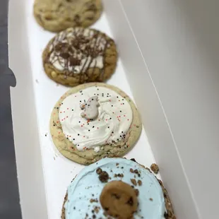 chocolate chip, peanut butter nougat, sugar, blue monster