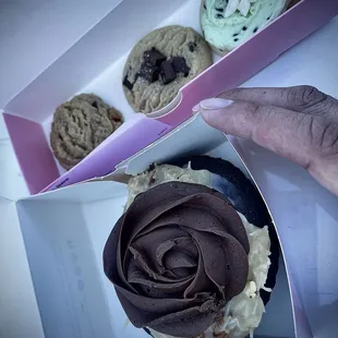 German Chocolate Cake and minis of the monster, semi-sweet, and mint chip ice cream...