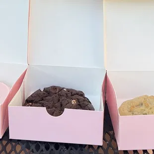 Classic Pink Sugar, Double Chocolate, and Milk Chocolate Chip.