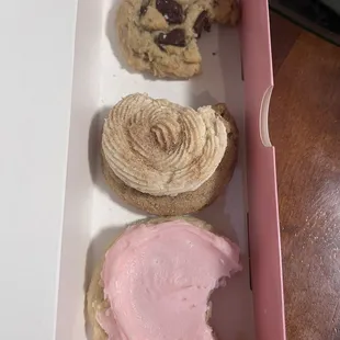 Classic pink sugar, semi sweet chocolate chip and churro