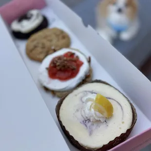 Lemon Blueberry Cheesecake, Strawberry Pretzel Pie, Sea Salt Toffee, Chocolate Crumb w/ Oreo | 4 pc - $18.99