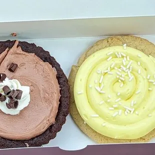 Caramel Cake, French Silk Pie, Lemon Cupcake and Milk Chocolate Chip cookies