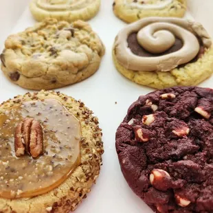 a variety of cookies in a box