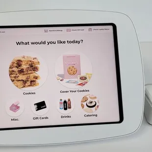 Close up view of self order tablets