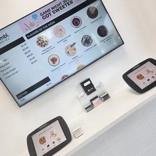 a menu on the wall