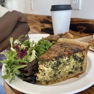 Quiche Leek &amp; Goat with a side salad