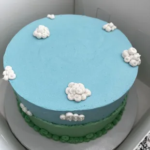 Vegan cake basic decor for a dinosaur/paw patrol theme.