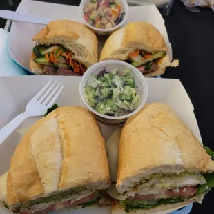 Chicken Pesto &amp; Steak Báhn MI Sandwiches