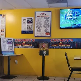 seating and menus