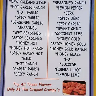 menu
