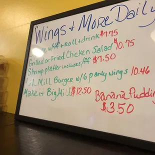 Don&apos;t want to forget the daily specials next time.
