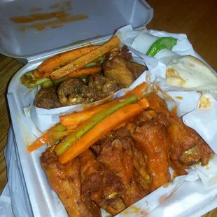 Regular Hot and Seasoned wings from Crumpys.