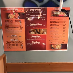 Here's the menu!