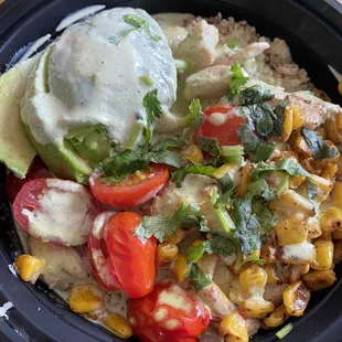 Cilantro chicken salad + avocado