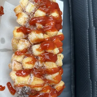 Potato Mozza with sugar and ketchup