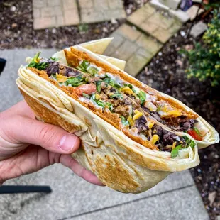 OG Crunch with Beyond Meat and vegan queso