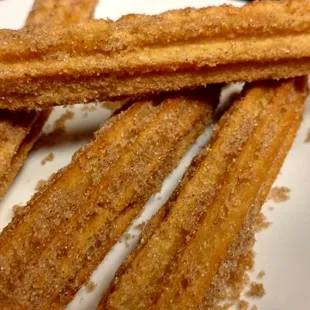 a plate of churros