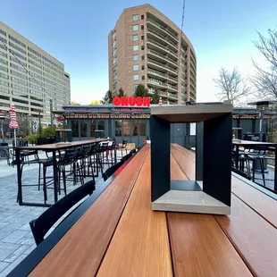 Patio with heaters