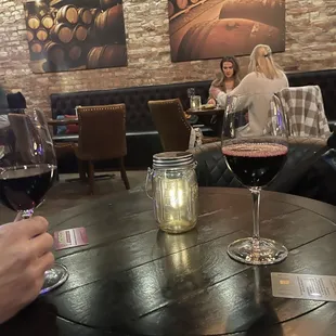 people sitting around a table with wine glasses