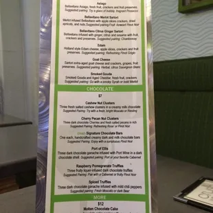 Food menu