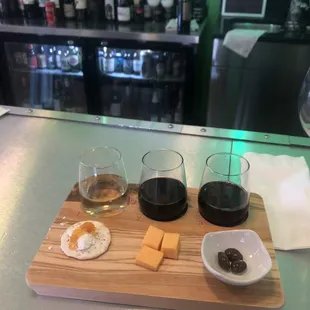 Groupon wine flight with cheese and chocolate