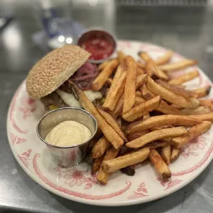 Burger and fries