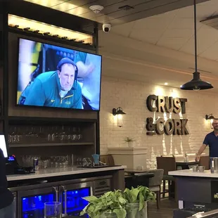 Tv screens in bar area