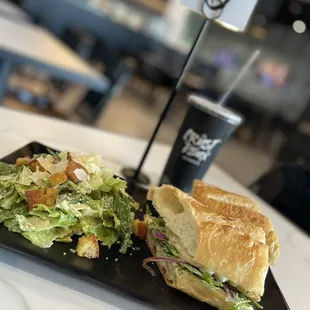 Chicken Pesto Sandwich &amp; Caesar salad