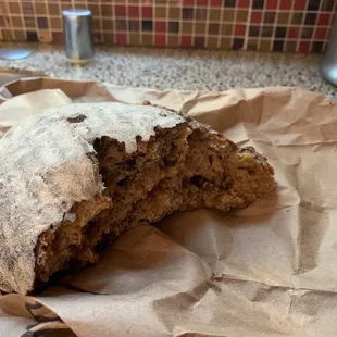 a half eaten loaf of bread