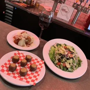 House Salad, Meatballs, Buckeyes! DELICIOUS!!