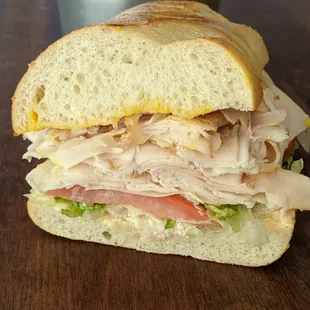Turkey sandwich on freshly baked sourdough
