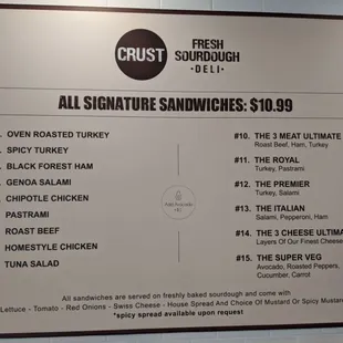 Our signature sandwiches
