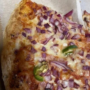 Cheese Pizza with jalapeño and onion