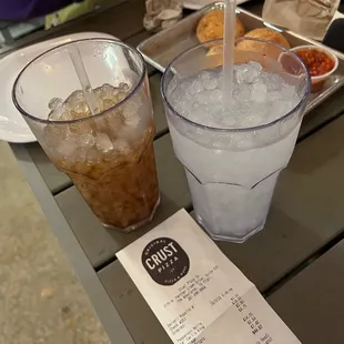 The perfect (tiny) ice &amp; sodas from a self-serve drinks area.
