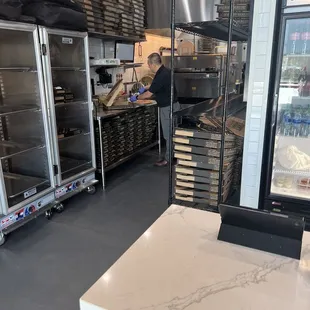 a man working in the kitchen