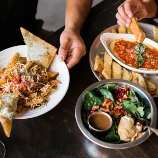 two people sharing a meal