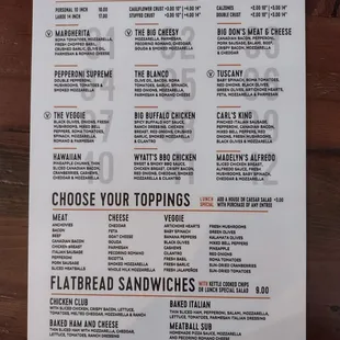 Menu front