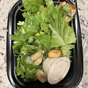 Side portion of Caesar salad. Same size as a regular salad?